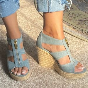 Michael Kors denim DeMita wedge